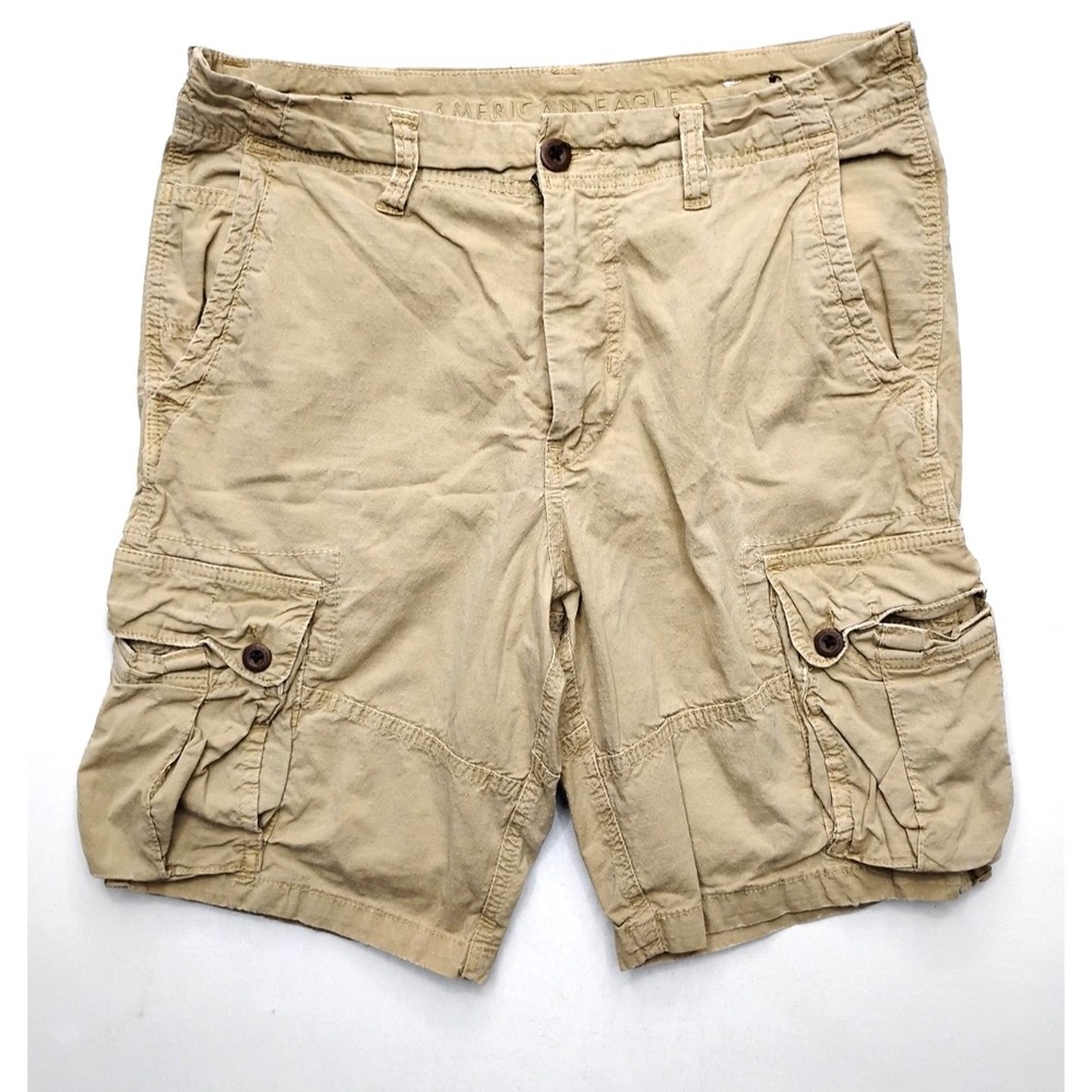 American Eagle Cargo Shorts Mens 33 Tan Ripstop Outdoor